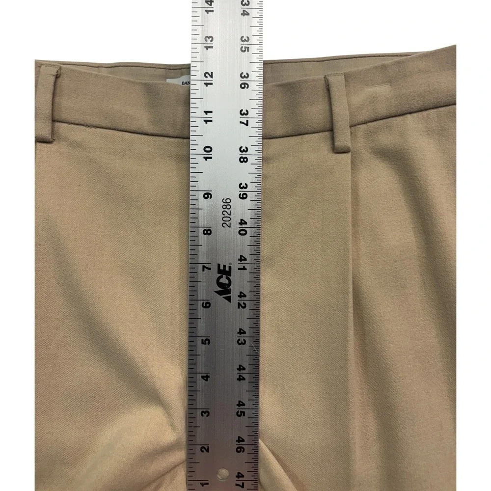 Banana Republic 34x28 Tan Brushed Pleated Pants Trousers Wool Blend Modern